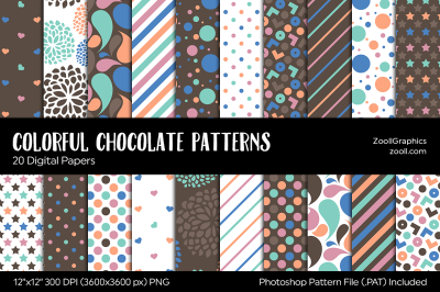 Colorful Chocolate Digital Papers