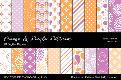 Orange And Purple Digital Papers