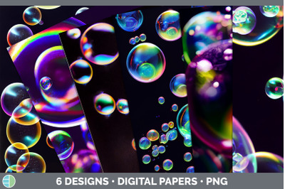 Bubbles Backgrounds | Digital Scrapbook Papers