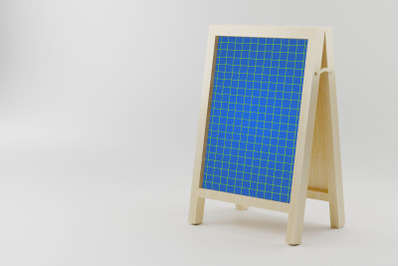 3D Rendering, Wooden Stand Mockup PSD File, Half Side View
