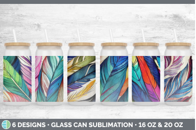 Feathers Glass Can | Sublimation Beer Mason Jar