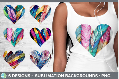 Feathers Hearts Clipart | Sublimation Designs