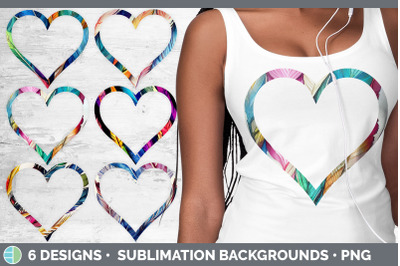 Feathers Heart Frame Clipart | Sublimation Designs