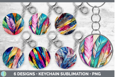 Feathers Keychain Bundle | Keyring Sublimation Designs