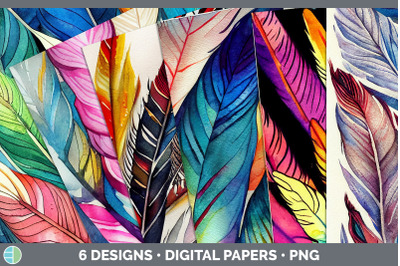 Feathers Backgrounds | Digital Scrapbook Papers