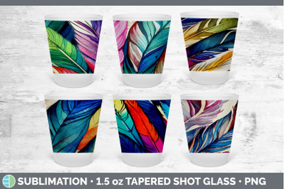 Feathers Shot Glass Sublimation | Shot Glass 1.5oz Tapered