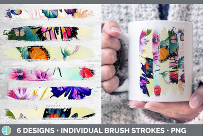 Butterflies Brush Strokes PNG | Sublimation Designs