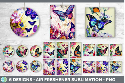 Butterflies Air Freshener | Sublimation Designs Bundle