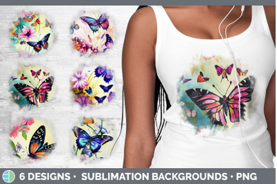 Butterflies Background | Grunge Sublimation Backgrounds
