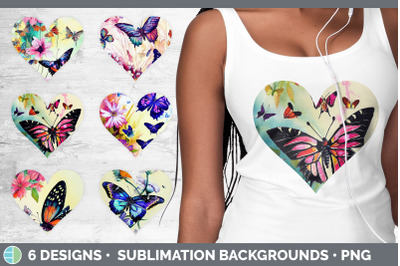 Butterflies Hearts Clipart | Sublimation Designs