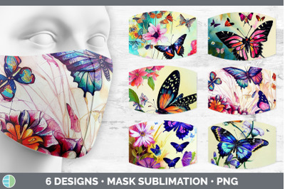 Butterflies Mask | Sublimation Bundle Face Mask Designs