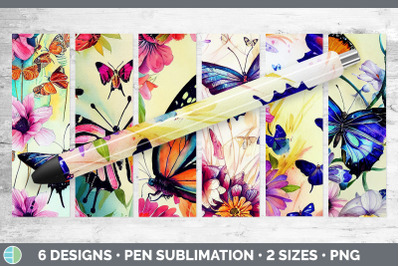 Butterflies Pen Wraps | Epoxy Sublimation Bundle