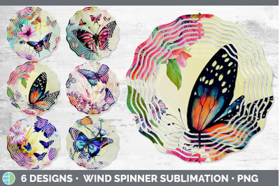 Butterflies Painted Wind Spinner | Sublimation Designs Bundle