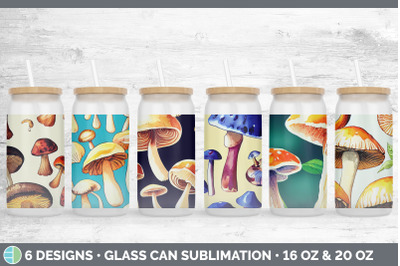 Mushrooms Glass Can | Sublimation Beer Mason Jar