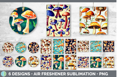 Mushrooms Air Freshener | Sublimation Designs Bundle