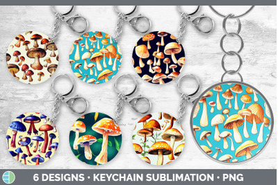 Mushrooms Keychain Bundle | Keyring Sublimation Designs