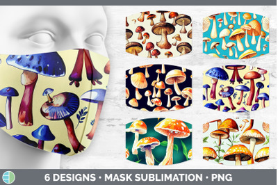 Mushrooms Mask | Sublimation Bundle Face Mask Designs