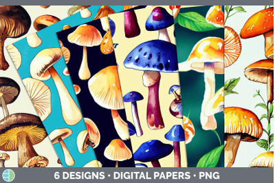 Mushrooms Backgrounds | Digital Scrapbook Papers