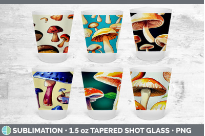 Mushrooms Shot Glass Sublimation | Shot Glass 1.5oz Tapered