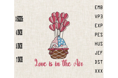 Love Is In The Air Gnome Valentine&#039;s Day Embroidery