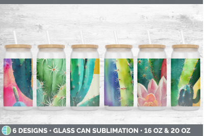 Cactus Glass Can | Sublimation Beer Mason Jar