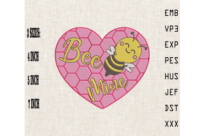 Bee Mine Valentine&#039;s Day Embroidery
