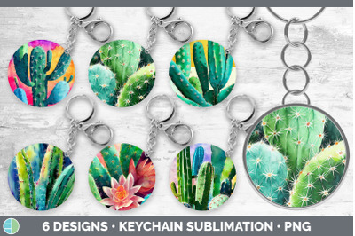 CACTUS KEYCHAIN BUNDLE | KEYRING SUBLIMATION DESIGNS