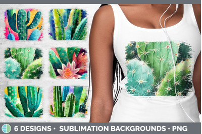 CACTUS DISTRESSED SUBLIMATION BACKGROUND PANEL