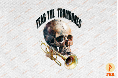 Trombone Skull Brass Music Instrument