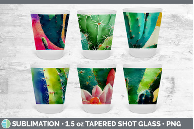 Cactus Shot Glass Sublimation | Shot Glass 1.5oz Tapered