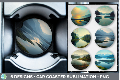 Lake Car Coaster | Sublimation Designs Bundle