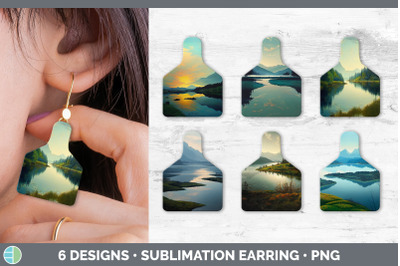 Lake Cow Tag Earring | Sublimation Cattle Ear Tag