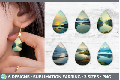 Lake Teardrop Earring | Sublimation Designs Bundle