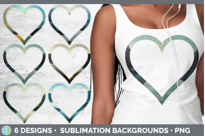 Lake Heart Frame Clipart | Sublimation Designs