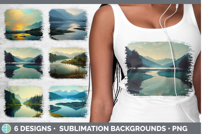 Lake Distressed Sublimation Background Panel