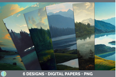 Lake Backgrounds | Digital Scrapbook Papers