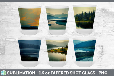 Lake Shot Glass Sublimation | Shot Glass 1.5oz Tapered