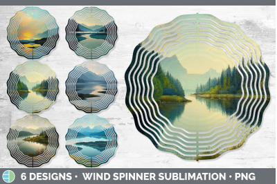 Lake Painted Wind Spinner | Sublimation Designs Bundle