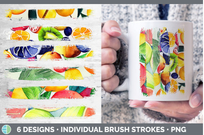 Fruit Brush Strokes PNG | Sublimation Designs