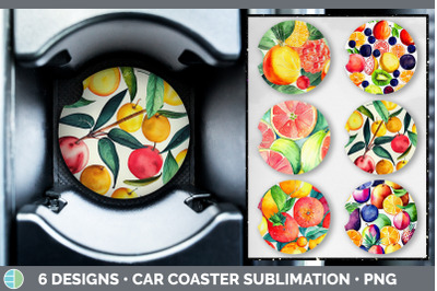 Fruit Car Coaster | Sublimation Designs Bundle