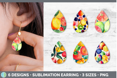 Fruit Teardrop Earring | Sublimation Designs Bundle