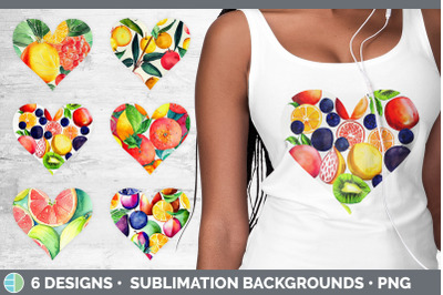 Fruit Hearts Clipart | Sublimation Designs