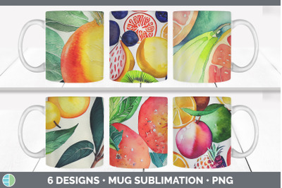Fruit Mug Sublimation | Coffee Cup Designs PNG