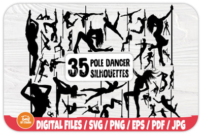 Pole Dancer SVG Bundle | Exotic Dancer Svg | Stripper Svg | Pole Dance Clipart | Dancer Silhouette