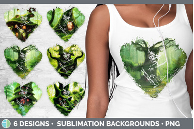 Tree House Heart Distressed Clipart | Sublimation Designs