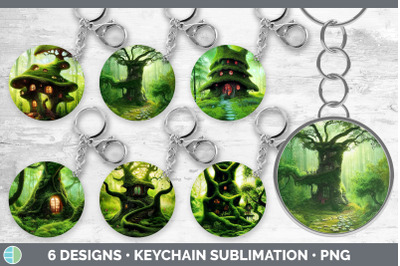 Tree House Keychain Bundle | Keyring Sublimation Designs