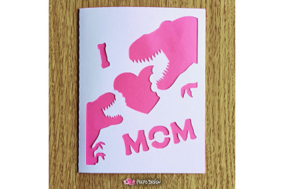 T-Rex Mom Card SVG, Eps and Png.