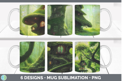 Tree House Mug Sublimation | Coffee Cup Designs PNG