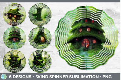 Tree House Background Wind Spinner | Sublimation Designs Bundle