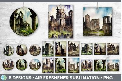 Castle Ruins Air Freshener | Sublimation Designs Bundle